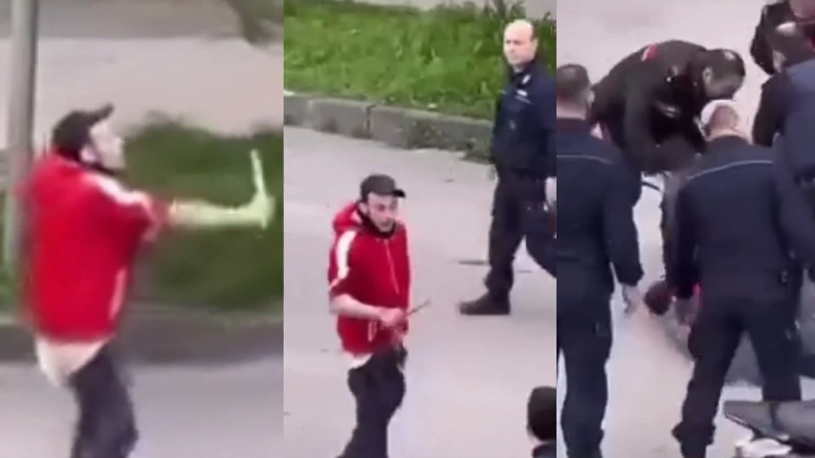 Vídeo: magrebí armado con cuchillo amenaza a peatones y así actúa la policía italiana