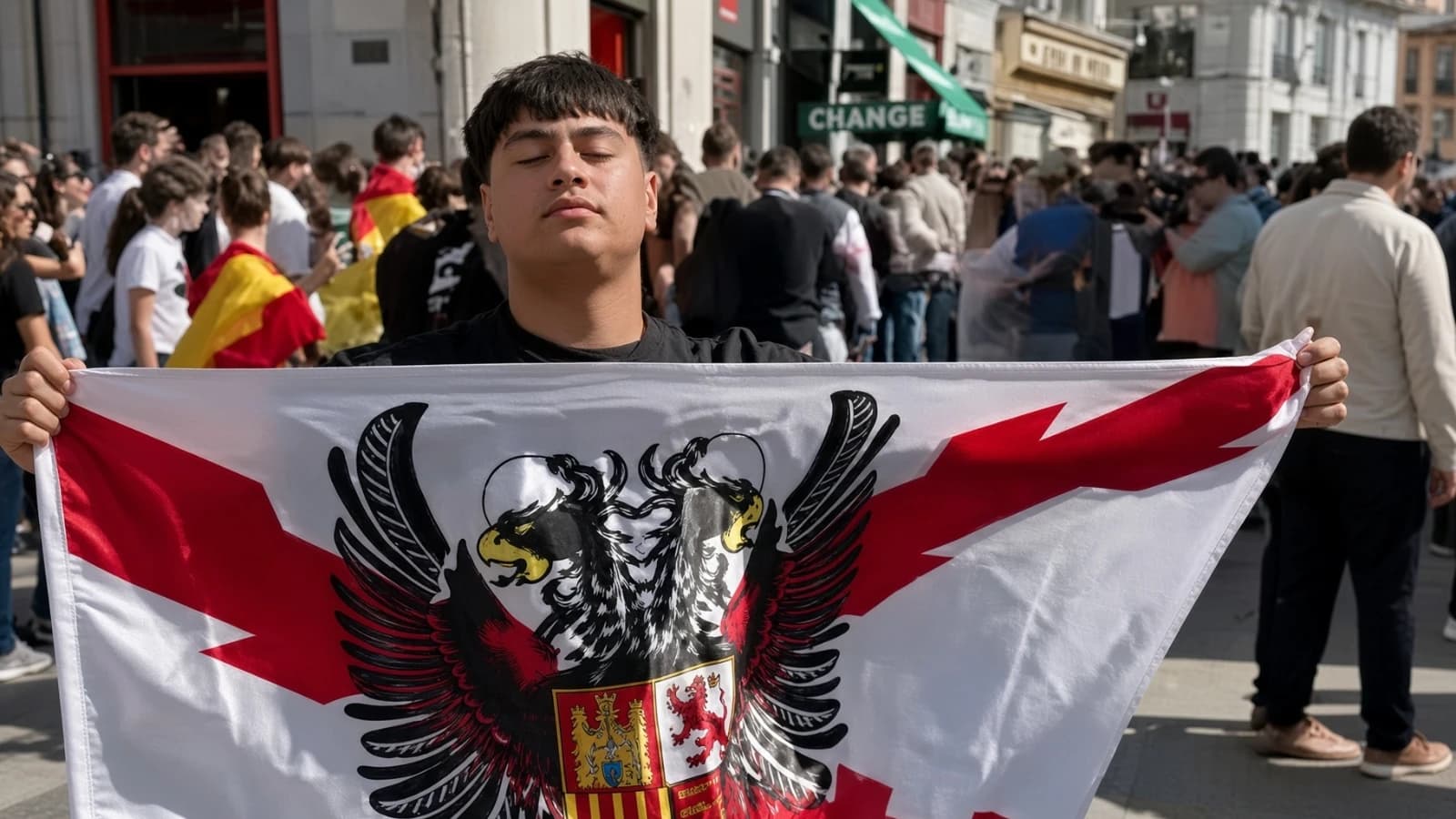 Vídeos: inmigrante interviene en Sol tras amenazas a chicas con la bandera de España