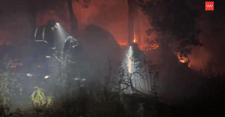 Extinguido un Incendio Forestal en Collado Mediano que Afectó Levemente a Tres Chalets