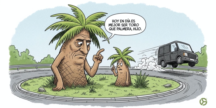 Accidente con polémica: Cayetano Rivera se estampa contra una palmera en una rotonda y enfrenta sospechas de alcoholemia