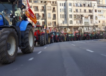 Concentración de agricultores en Zaragoza