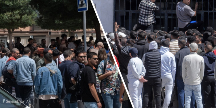 Regularización de inmigrantes ilegales agolpados en ayuntamientos, embajada de Marruecos y otras embajadas para pedir la documentación para la regularización