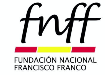 Logotipo con las letras “fnff” en negro sobre fondo claro, acompañado de una franja con los colores rojo, amarillo y rojo, y el texto “Fundación Nacional Francisco Franco” debajo.