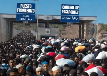 Nuevas informaciones sobre la verja: Imagen de estilo documental sobre movilidad y control fronterizo.