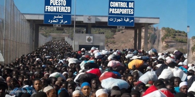 Nuevas informaciones sobre la verja: Imagen de estilo documental sobre movilidad y control fronterizo.