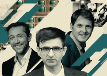 Sánchez y el asalto final a la televisión: ya tiene su 'TelePedro' . Montaje gráfico con tres hombres en primer plano y varias pantallas de televisión al fondo.