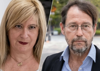 La trama de Leire Díez y el intento de soborno con 300.000€ para comprar al fiscal Grinda. Montaje con los retratos de Leire Díez (izquierda) y el fiscal José Grinda (derecha).