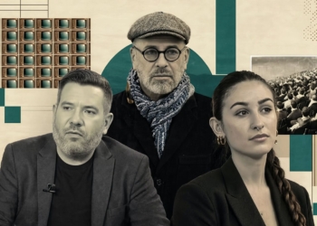 Los 61 periodistas de Teijelo: la red de propaganda del PSOE al descubierto. Collage con el abogado Jacobo Teijelo (izquierda), Chema Garrido (centro) y Ángela Poves (derecha).