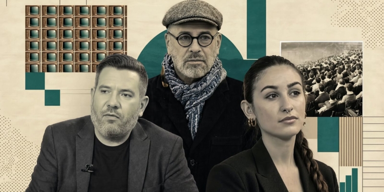 Los 61 periodistas de Teijelo: la red de propaganda del PSOE al descubierto. Collage con el abogado Jacobo Teijelo (izquierda), Chema Garrido (centro) y Ángela Poves (derecha).